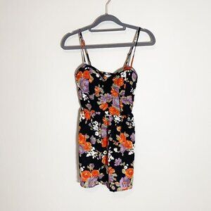 Band of Gypsies dark bold floral strappy‎ shorts romper jumper outfit